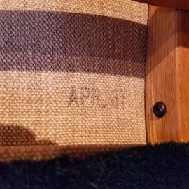 Stamped date that appears to be April 1967 on Ekstrom chair