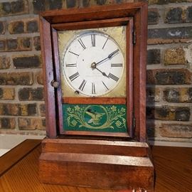 Pre-Civil War American shelf clock, 8-day time and strike by E.O. Goodwin.  Running.