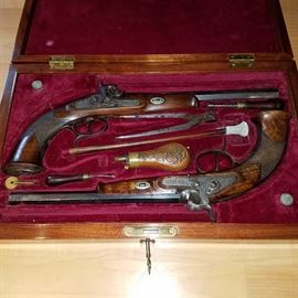 Dueling pistols and accoutrements 