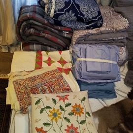 Antique and new linens