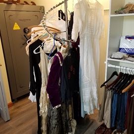 Rack of Vintage clothing from the Huntley collection.