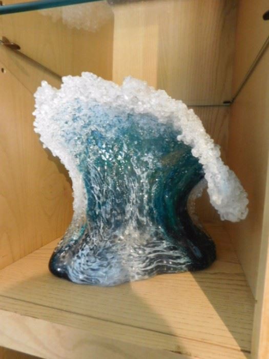Blaker-DeSomma glass wave, double signed & numbered.