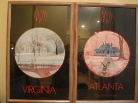 Virginia and Atlanta Large Framed Prints by P. Buckley Moss