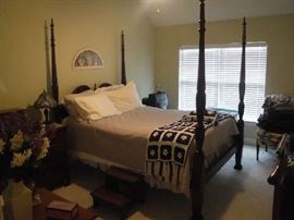 Four posted bed with steps. It is in the rice pattern as you will see in the detail photo.