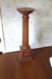 Vintage oak lamp pedestal stand.