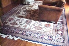 Vintage room size oriental hand knotted wool rug.