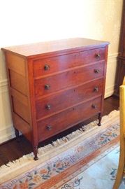 Antique Sheraton cherry chest of drawers.