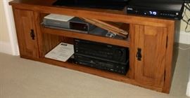Mission style oak TV stand 