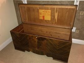 Inside of the Antique Caswell- Runyan Cedar Chest
