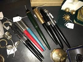 Vintage Fountain Pens and Mid Centure Ball Point Pens 