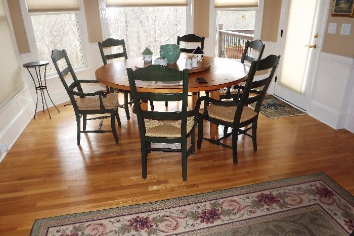 Drexel Heritage round table (with lazy susan) and 6-arm chairs