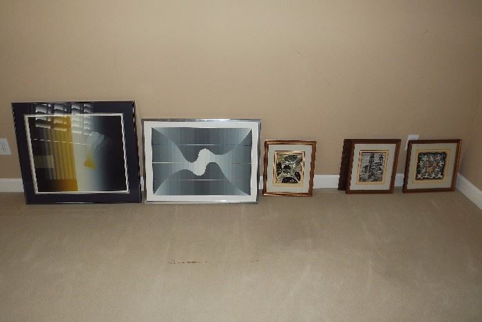 MC Escher calendar framed art pieces, modernist prints