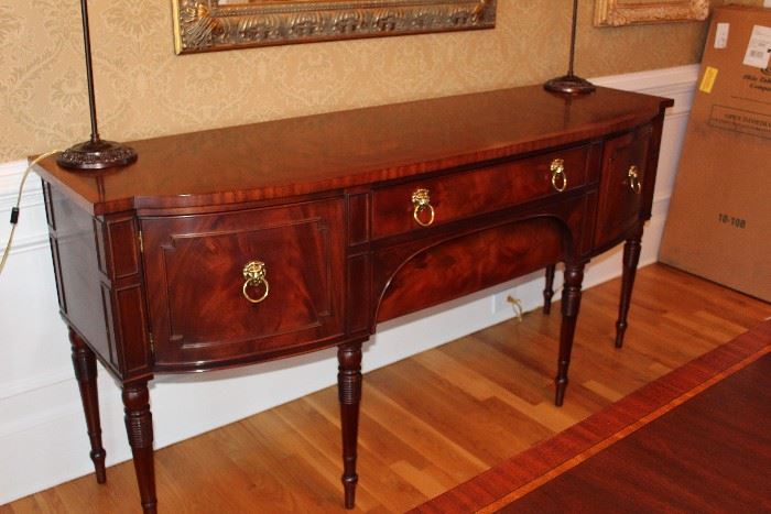 Henkel Harris Sheraton Mahogany Sideboard with Lion Head Pulls-purchased from Beverly Hall
