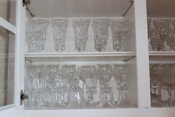 Gorham Crystal stemware: hock, wine, tea/water, champagne, cordials