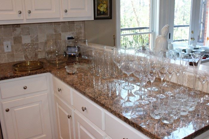 Assorted glass and stemware