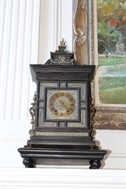German mantel clock with brass accents