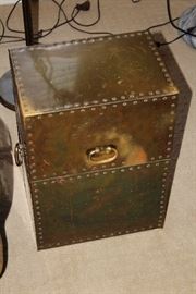 Small riveted brass box