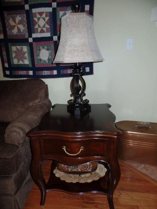 1 of 2 Matching side tables and 1 of 2 matching lamps