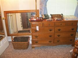 Maple Dresser and Mirror 