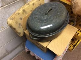 Vintage chair & large dressing pan with lid