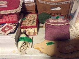 Sewing basket, electric scissors, wood cutouts, more kits, pamphlets, etc