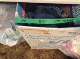 Bluejeans ready to be cut up for quilting