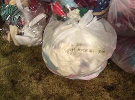 LOTS of bags of quilting & fabric scraps - varies by bag - none over $5.00 per bag