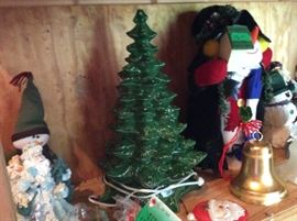 Storage Room - Ceramic light up Christmas Tree + other Christmas items