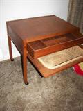 danish sewing table with two drawer storage