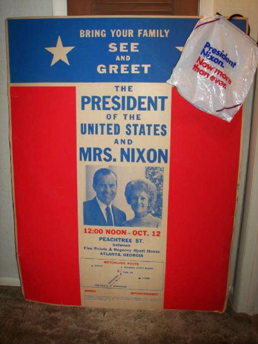 original Nixon poster and bag