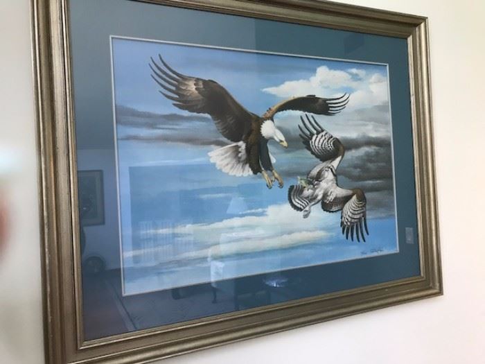 Ray Harms Eagle and Osprey - Signed in print and 