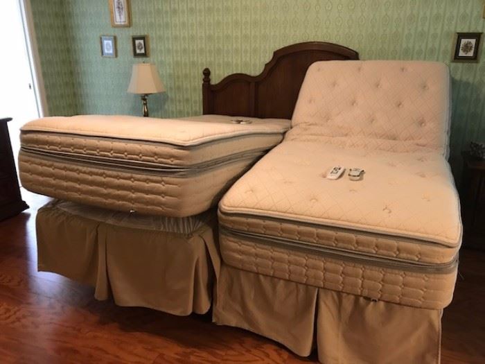 Sleep Number FlexFit Dual King with massage!  How great is that!!  Like new - two remotes for each side.  4 inch memory foam, bed skirt, and the best nights sleep you could want!