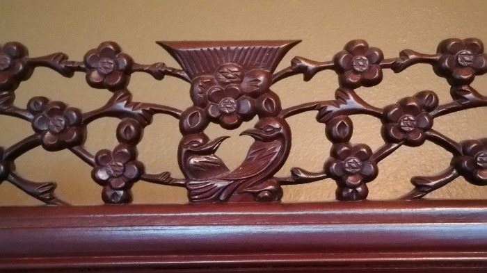 Carved detail on chiba cabinet 