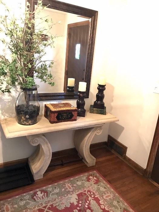 Stone Entryway Table with mirror