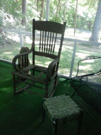 Antique Rocker,need seat,would be great for a flower pot!