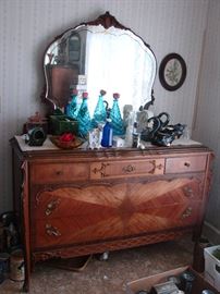 French inlaid Dresser and Mirror to match Chest on Chest