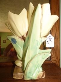 Vintage McCoy double tulip vase (with original label)