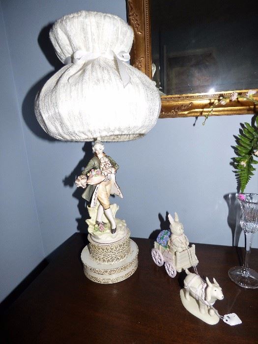 Vintage figurine lamps, Dept. 56 Snowbunnies