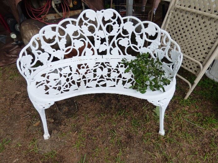 Vintage cast iron garden bench
