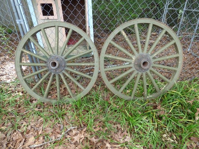 Antique cannon wheels 