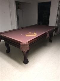 VINTAGE CLAW FEET WOODEN POOL TABLE-WITHOUT SLATE