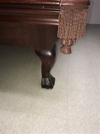 VINTAGE CLAW FEET WOODEN POOL TABLE-WITHOUT SLATE