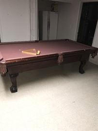 VINTAGE CLAW FEET WOODEN POOL TABLE-WITHOUT SLATE