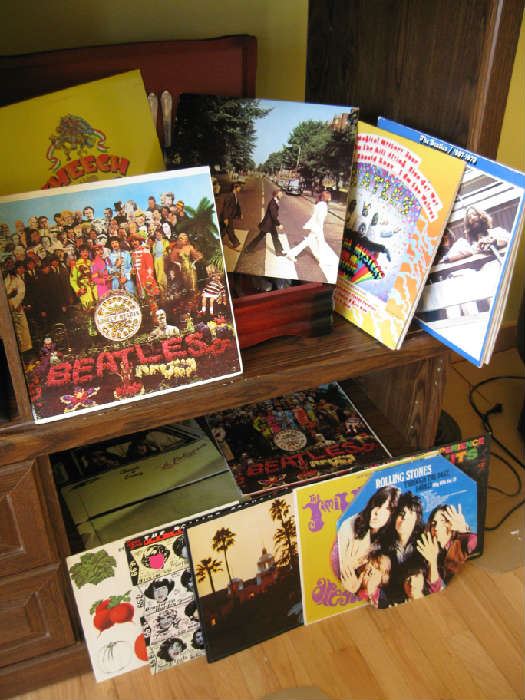 Collection of Beatles and Rolling Stones Albums, Cheech & Chong, etc.