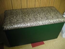 Toy Box or Blanket Chest with Padded Top On Castors