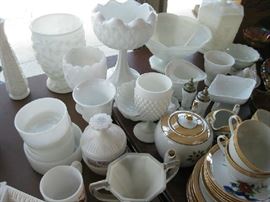 Plenty of milk glass.  Japan tea set in luster ware