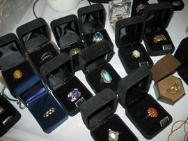 Gemstone Rings on Sterling Silver bands.