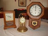 These three clocks are all antiques, made in America and Germany, They are just a few examples of a number of additional antique clocks not shown. All will be featured during the sale.
