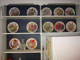 Set of 12 "Franklin Porcelain Flower of the Year" collector plates