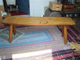 Hand carved bench, bark shows on the other side, rustic!